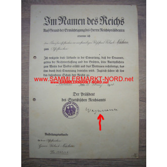 Statistisches Reichsamt - President ERNST WAGEMANN - Autograph