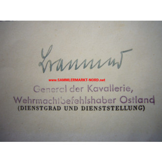 SS-Gruppenführer WALTER BRAEMER (Ostland) - Autograph