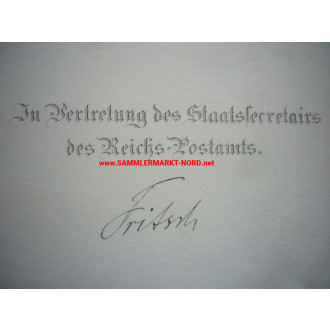 Staatssekretär BRUNO FRITSCH (Kolonialpostdienst) - Autograph