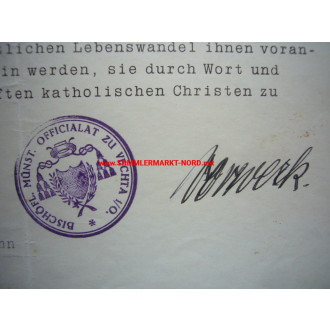 Bischöflich Münsterscher Offizial FRANZ VORWERK - Autograph