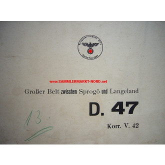 Kriegsmarine - Seekarte Dänemark (Sprogö, Langeland)