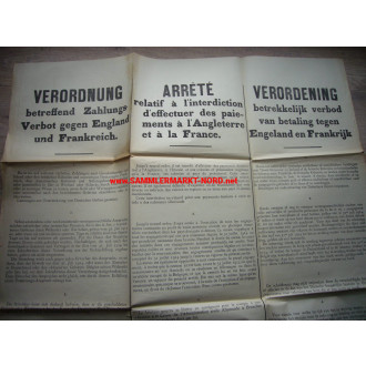 Plakat / Verordnung 1914 - Besatzung Belgien (Brüssel)