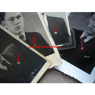 4 x Portrait Fotos mit Kleinabzeichen