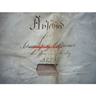 Baron MAXIMILIAN CHRISTOPH VON RODT - autograph - certificate fr
