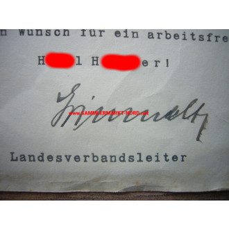 DJH - Gauführer WILHELM GRIMMELT (Westfalen) - Autograph
