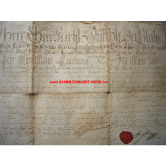 CHRISTIAN LUDWIG VON HEYLES - autograph - certificate 1767