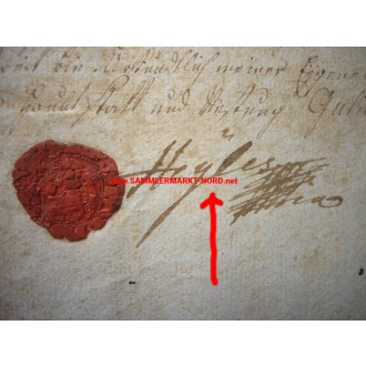 CHRISTIAN LUDWIG VON HEYLES - autograph - certificate 1767