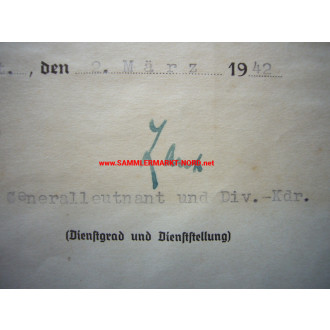 KVK Urkunde - Generalleutnant PAUL LAUX (126. I.D.)