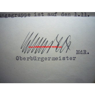 KARL GEORG SCHMIDT (NSDAP) - Oberbürgermeister Köln - Autograph