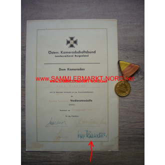 Assault artillery certificate - Austrian Comradeship Association