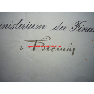 Finanzminister RITTER GEORG VON BREUNIG - Autograph